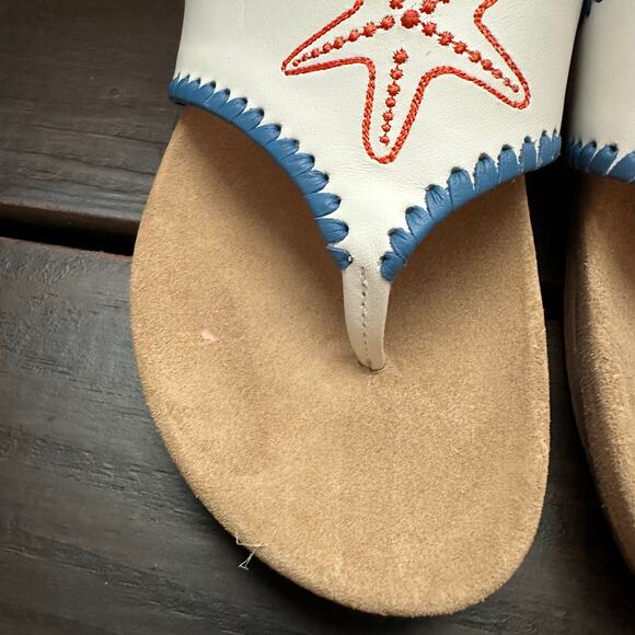 JACK ROGERS EMBROIDERED STAR FISH SANDALS Size 5 - Picture 7 of 8
